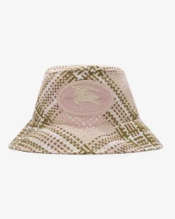 Fischerhut mit Raffiabast-Effekt und Knight Stamp Mallow-Rosa