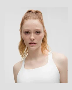Fitness-BH aus Ultralu mit quadratischem Ausschnitt Mittlerer Halt D/DD-Cups für Frauen – Größe in White