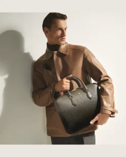 Flache Schreibmappe aus Corteccia-Sfumato-Leder - Khaki - Leder - MB220269 - Dokumententaschen