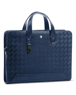 Flache Schreibmappe aus Extreme Leder - Tintenblau - Leder - MB198043 - Dokumententaschen