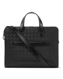 Flache Schreibmappe aus Extreme Leder - Schwarz - Leder - MB129962 - Dokumententaschen