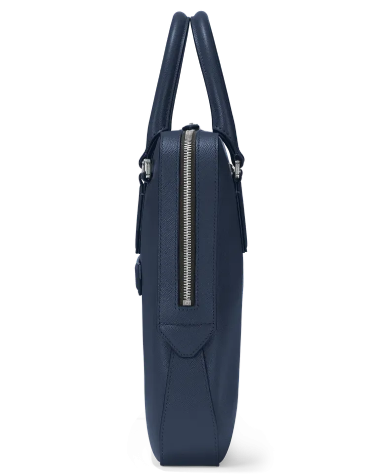 Flache Schreibmappe aus Sartorial Leder - Tintenblau - MB131715 - Dokumententaschen