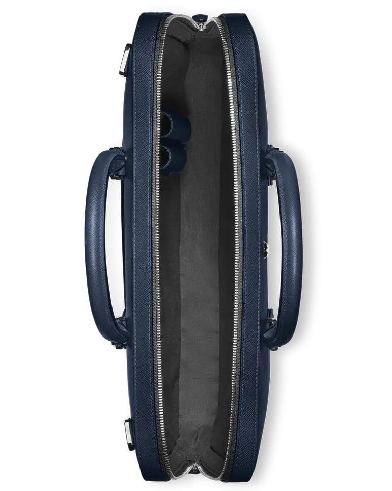 Flache Schreibmappe aus Sartorial Leder - Tintenblau - MB131715 - Dokumententaschen