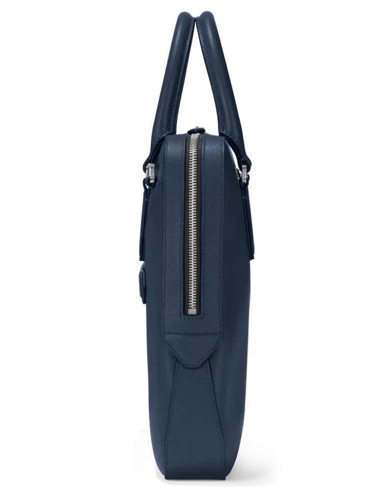 Flache Schreibmappe aus Sartorial Leder - Tintenblau - MB131715 - Dokumententaschen