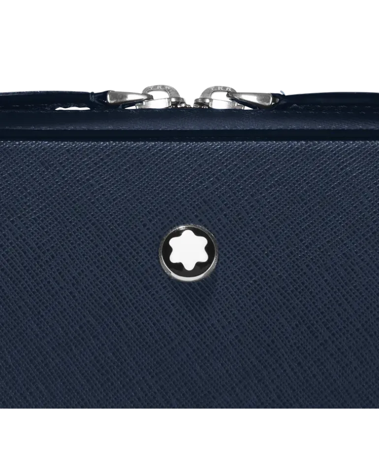 Flache Schreibmappe aus Sartorial Leder - Tintenblau - MB131715 - Dokumententaschen