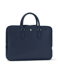 Flache Schreibmappe aus Sartorial Leder - Tintenblau - MB131715 - Dokumententaschen