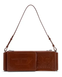 Flag-D-Modular Schultertasche mit geprägtem Logo - Schultertaschen - Unisex - Braun