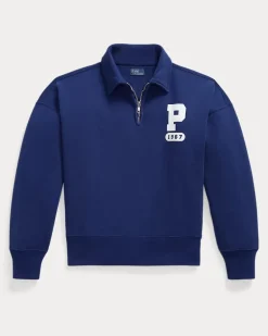 Flammgarn-Fleece-Pullover mit „P“-Logo Blue