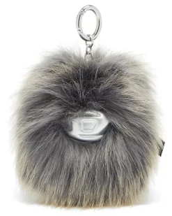 Flauschiger Anhänger mit Pendant - Charms und Schlüsselanhänger - Unisex - Grau