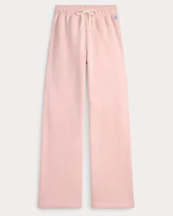 Fleece-Jogginghose mit weitem Bein Pink