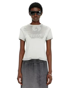 Fleece-Midirock mit Dévoré-Print - Röcke - Damen - Grau
