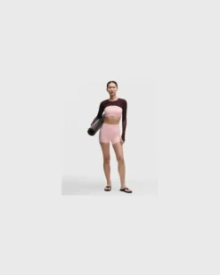 FlexyFlex Yoga-BH mit eckigem Ausschnitt Leichter Halt für A–C Cups für Frauen – Größe in Pink Pearl
