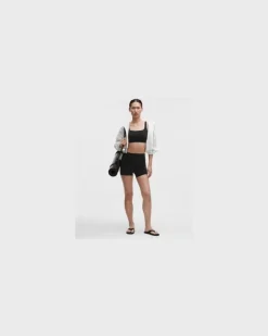 FlexyFlex Yoga-BH mit eckigem Ausschnitt Leichter Halt für A–C Cups für Frauen – Größe in Schwarz