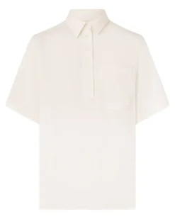 Fließendes Poloshirt Off-White