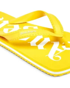 Flip-Flops mit Logo-Print - Gelb