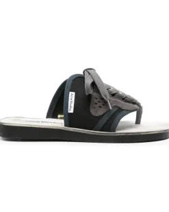 Flip-Flops mit Schnürung - Schwarz