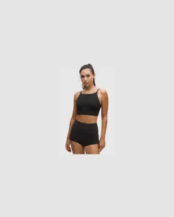 Focuser Hochgeschlossener BH Leichter Halt für A/B-Cups für Frauen – Größe in Black