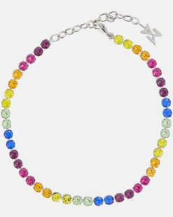 Fußkettchen Tennis mit Kristallen Multicolor