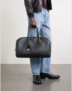 Full-Grain Leather Duffle Bag Black