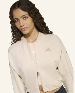 Future Icons 3-Streifen Trainingsjacke, Durchgehender Reissverschluss beige