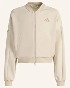 Future Icons 3-Streifen Trainingsjacke, Durchgehender Reissverschluss beige