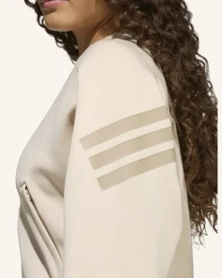 Future Icons 3-Streifen Trainingsjacke, Durchgehender Reissverschluss beige