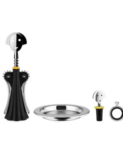 Gam01 Wein-Set aus Edelstahl - Schwarz