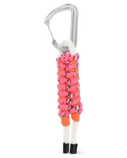Geflochtener Schlüsselanhänger mit Karabiner - Rosa