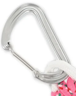Geflochtener Schlüsselanhänger mit Karabiner - Rosa