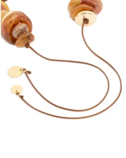 Geknotete Fußkette mit Perlen - Gold