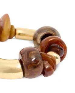 Geknotete Fußkette mit Perlen - Gold