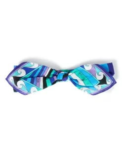 Geknoteter Haarreif mit Iride-Print - Blau