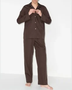 Geknöpftes Pyjama-Oberteil - Braun