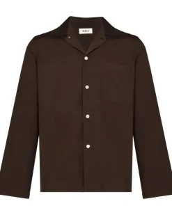 Geknöpftes Pyjama-Oberteil - Braun
