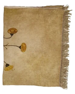Gemusterte Sollievo Tischdecke aus Leinen - Nude