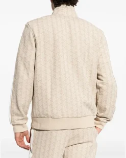 Gemusterte Sweatshirtjacke - Nude