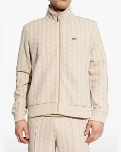 Gemusterte Sweatshirtjacke - Nude