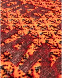 Geometrischer Burnt Freedom Teppich - Orange