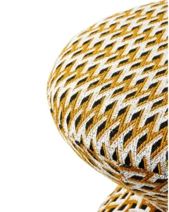 Geo Soft Zig Zag Hocker (47cm) - Nude