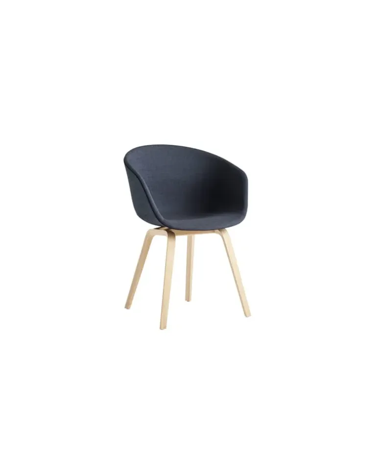Gepolsterter Sessel About a chair - Holz natur - Stoff Remix - Designer Hee Welling