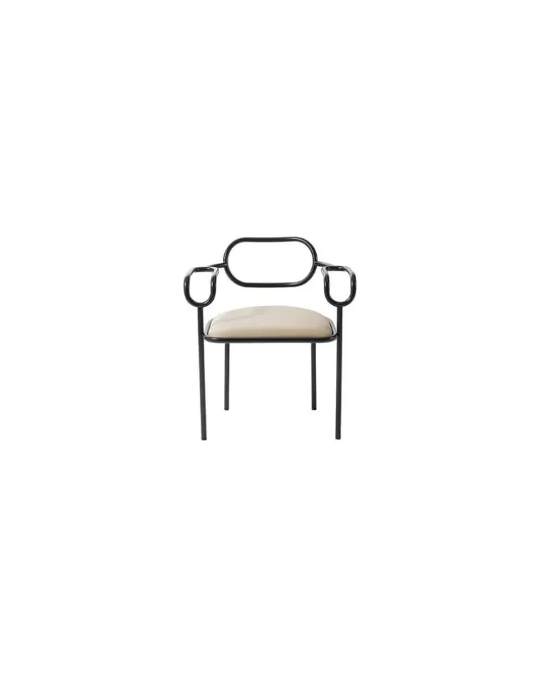 Gepolsterter Sessel 01 Chair - Beige - Eisen, lackiert - Designer Shiro Kuramata