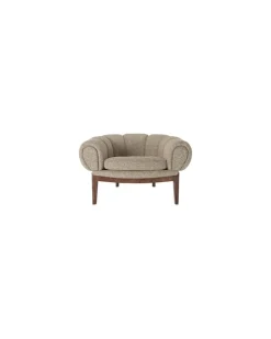 Gepolsterter Sessel Croissant - Beige - Nussbaum massiv - Designer Illum Wikkelsø