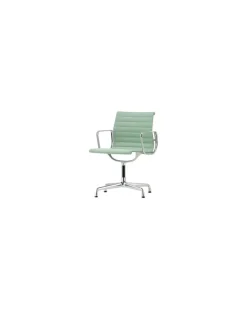Gepolsterter Sessel Eames Aluminium - Grün - Aluminium-Druckguß - Designer Charles & Ray Eames