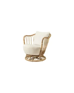 Gepolsterter Sessel Grace - Weiß - Rattan - Designer Tove Kindt-Larsen