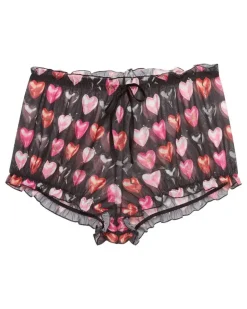 Geraffte Boxershorts aus Mesh - Schwarz