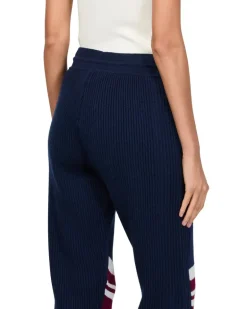 Gerippte Jogginghose mit Streifen-Detail Black