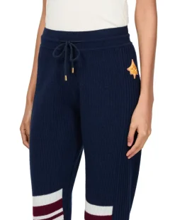 Gerippte Jogginghose mit Streifen-Detail Black
