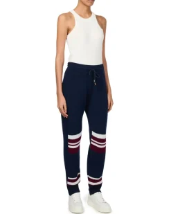 Gerippte Jogginghose mit Streifen-Detail Black