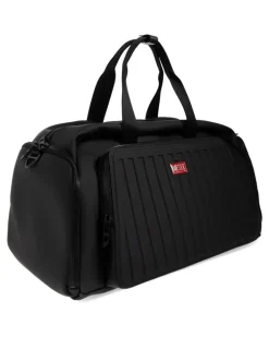 Gerippte Reisetasche mit Logo - Schwarz