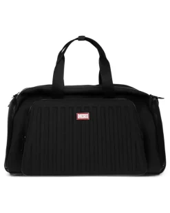 Gerippte Reisetasche mit Logo - Schwarz